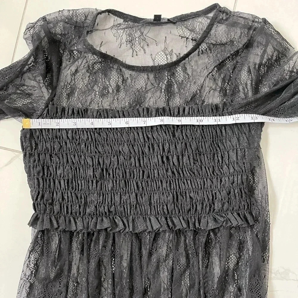🎖HOST PICK🎖 George/ Black lace blouse/Long sleeve/ Sheer/ Size US XS - Picture 8 of 10